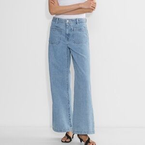 NWT ARITZIA Wilfred Stardom Pocket Wider Jean No-Stress Light Blue 25